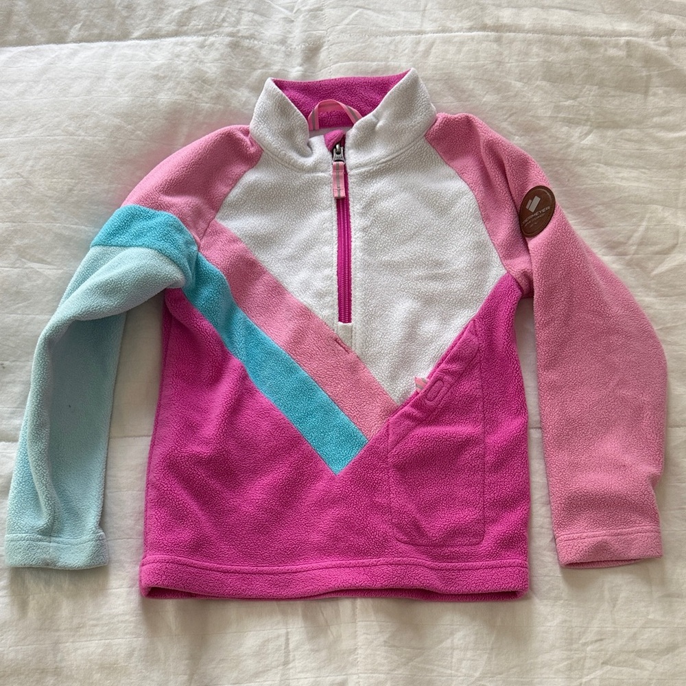 Obermeyer Pink and Blue Kids Fleece Pullover